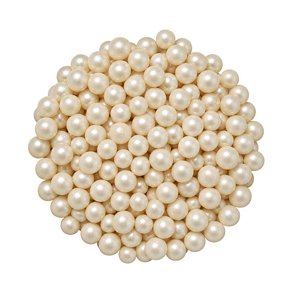 mybake-sprinkles-0682-07102026 Sprinkles - Perle decor ∅4 mm - Alb sidefat #0682 - 100g - imagine 1
