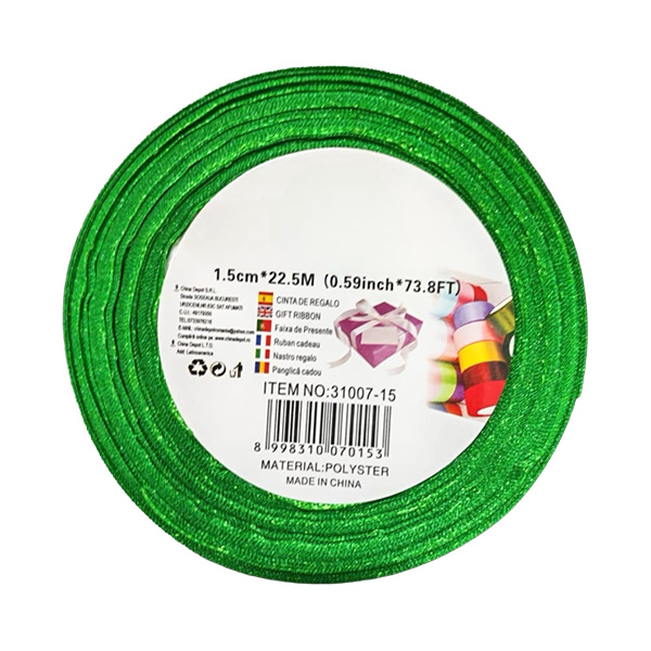 panglica-satin-verde-13102026 Panglica satin verde 1.5 cm x 22.5 m - #0153 - 1buc. - imagine 1