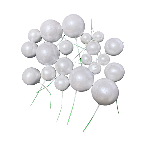 set-sfere-plastic-alb-perlat-20buc-12102026 Set 20 sfere alb perlat pentru ornat torturi - imagine 1